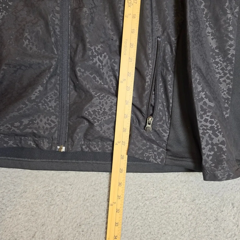 Under Armour Windbreaker Jacket Mens Medium‎ Black Excellent Patterned Hooded